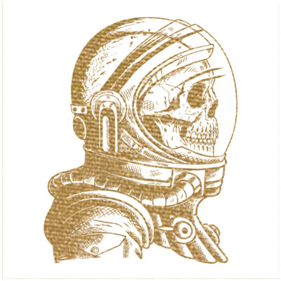 Skeleton Astronaut  metallic gold  Thumbnail