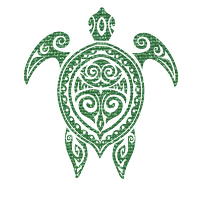 Tribal Turtle  Metallic Green  Thumbnail